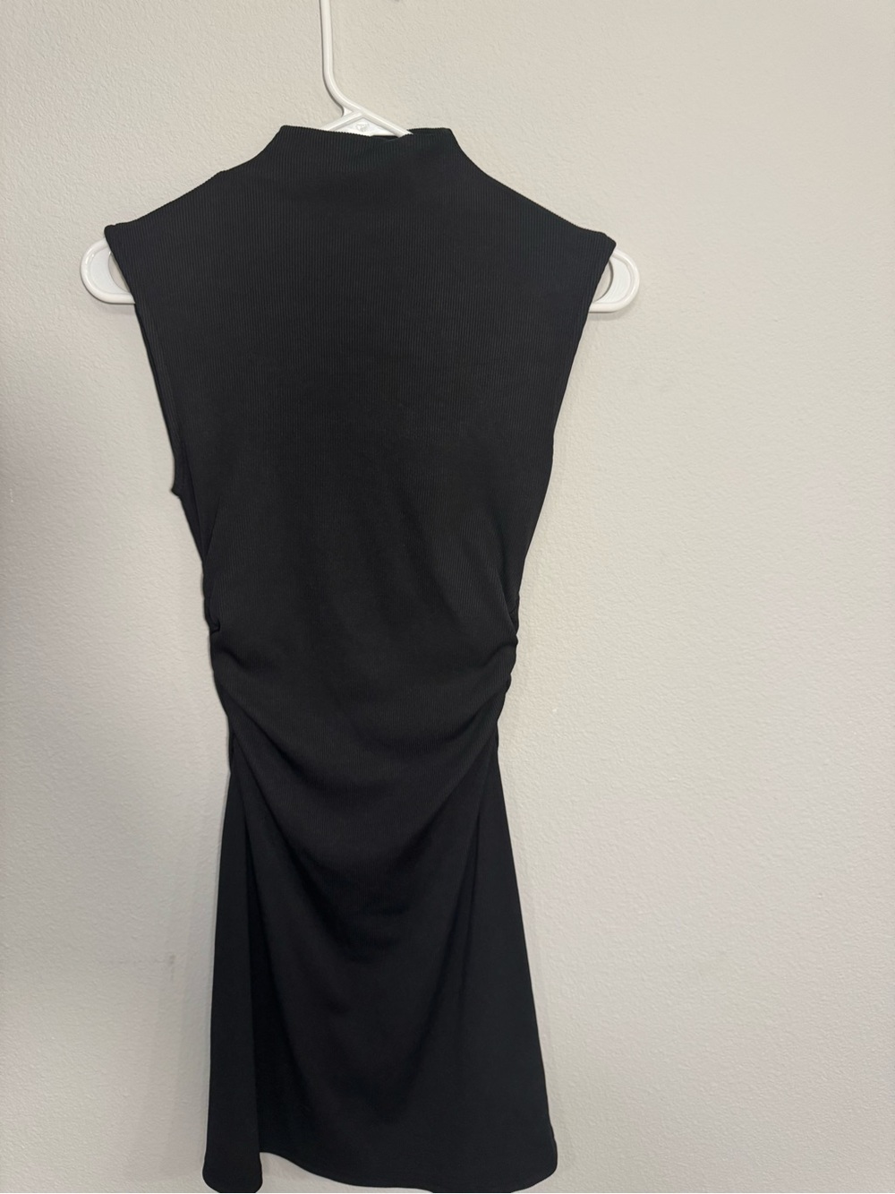 Cider Black Mini Dress - Sleeveless Mock Neck